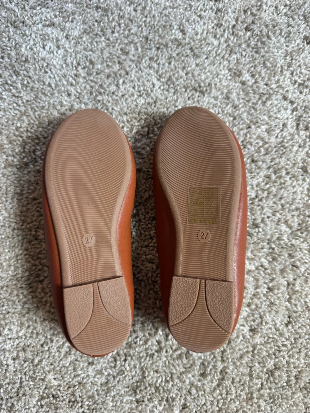 Girls Brown Mary Jane Ballet Flats Size EU 27 / Approx US 10 Bow Dress Shoes